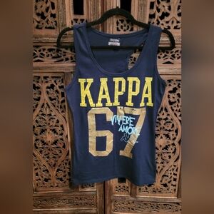 Kappa Navy Tank Top with Gold and Blue Accents